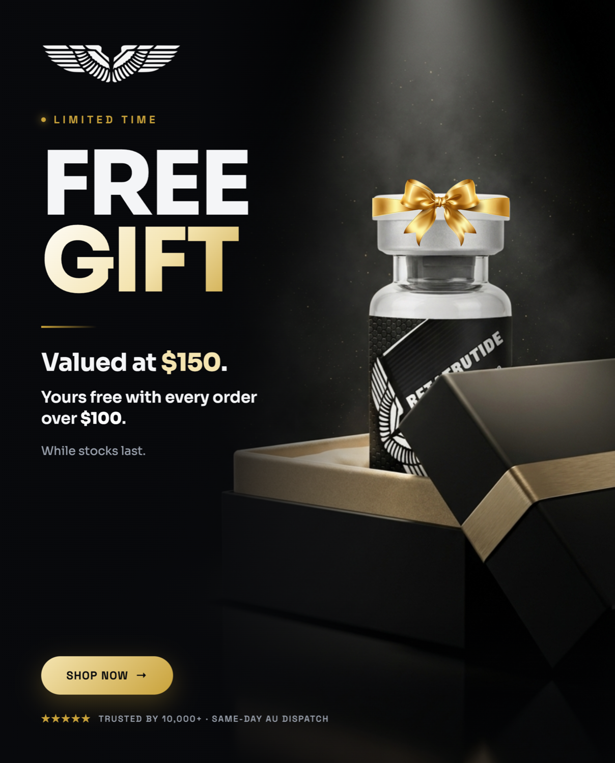 A free gift with every order over 100 dollars